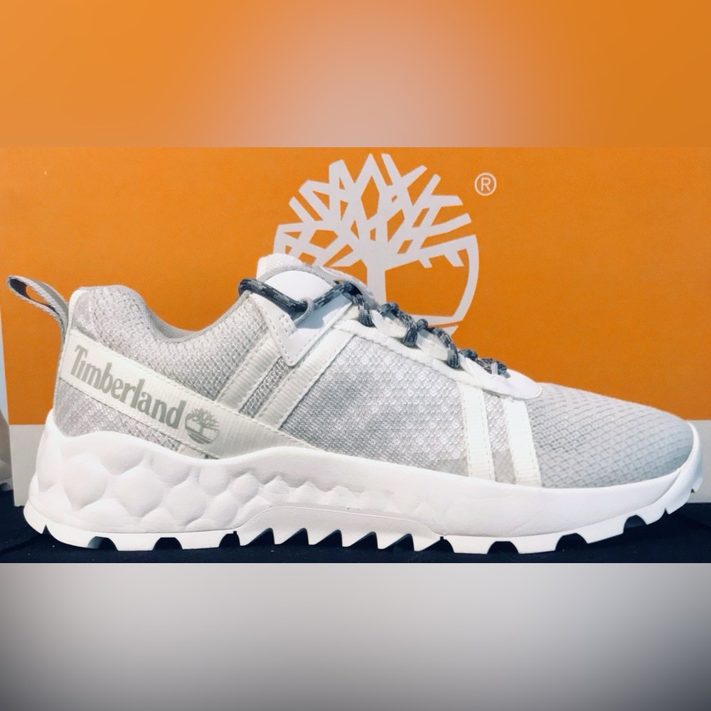 Timberland Solar Wave LT Gray and White Light Trail Trainer Sneakers